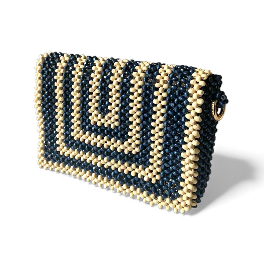 RAYA Convertible Beaded Clutch/Sling/Shoulder bag | Wooden Beads Collection
