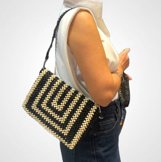 RAYA Convertible Beaded Clutch/Sling/Shoulder bag | Wooden Beads Collection