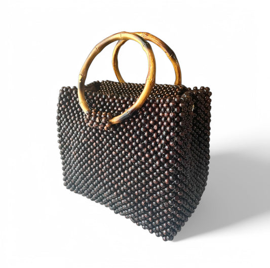 SAMANTHA Beaded Office Bag | Wooden Beads