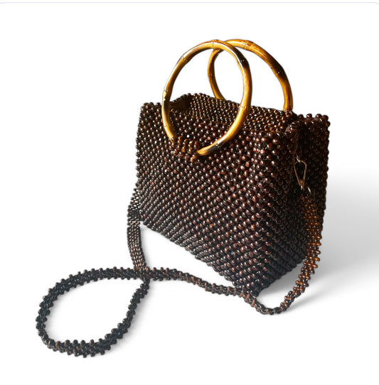 SAMANTHA Beaded Office Bag | Wooden Beads