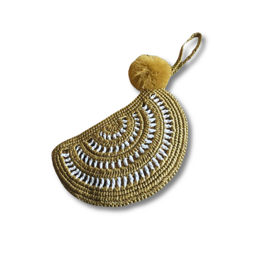 TIARA Handwoven Convertible Clutch/Wristlet/Sling | Premium Straw Bag