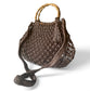 TARA Macrame Handbag with Natural Bamboo Handles | Premium Straw