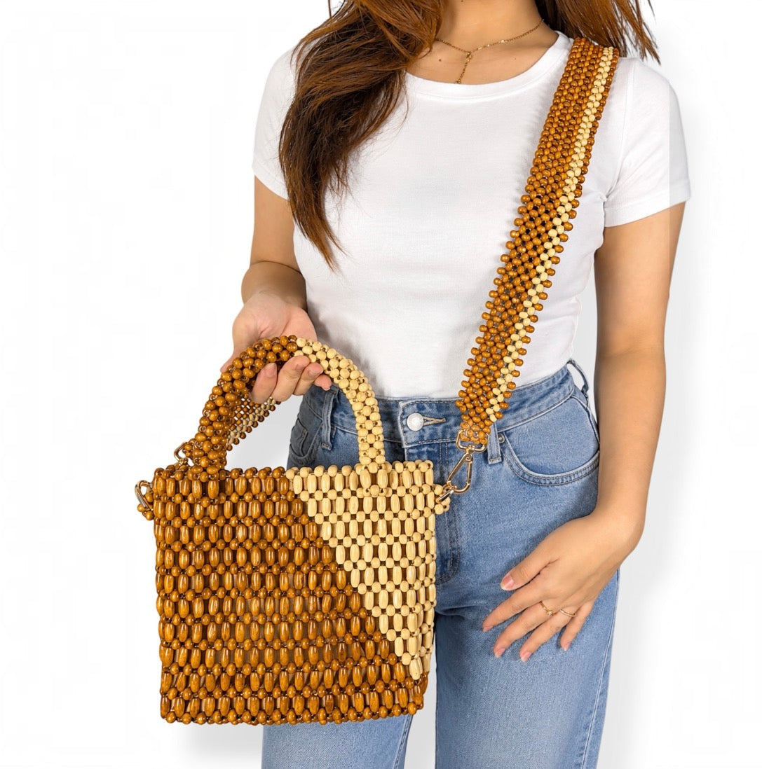 THALIA Beaded Sling Bag | Wooden Beads Collection