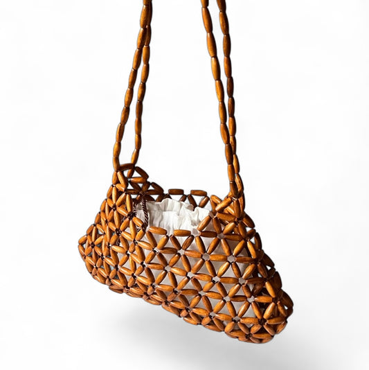 VITTORIA Beaded Boho Chic Shoulder Bag | Wooden Beads Collection