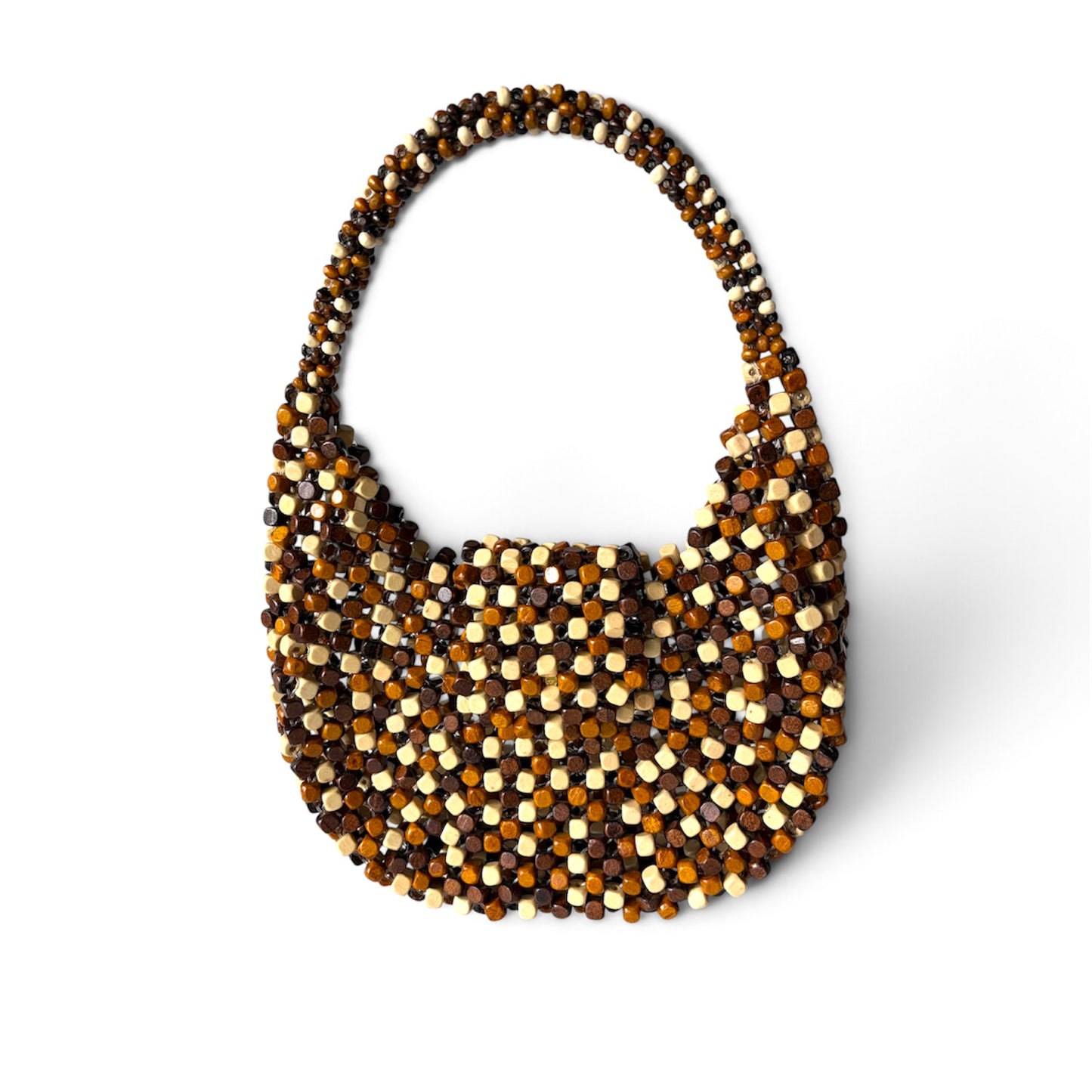 CARMELA Handmade Statement Bag | Wooden Beads Collection