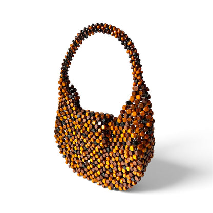 CARMELA Handmade Statement Bag | Wooden Beads Collection