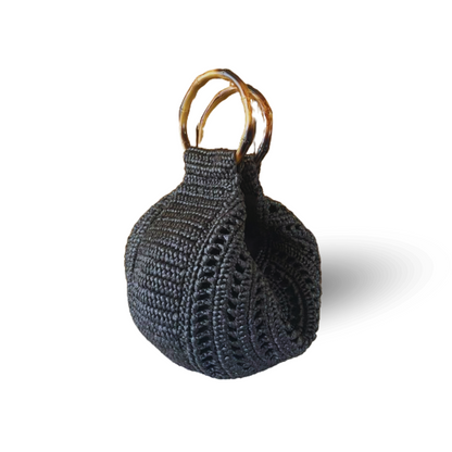 EVITA Crocheted Moon Bag with Shoulder Strap | Premium Straw Bag