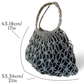 MARINA Handmade Macrame Net Tote Bag with Lining | Premium Straw Bag